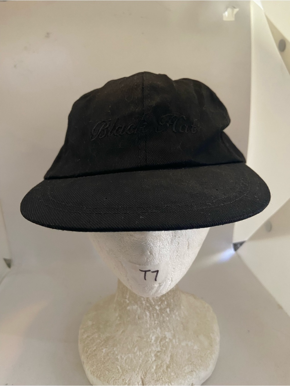 Vintage Black Hat black on black Men's Cap Strapback hat